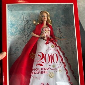 Barbie 2010 Holiday Barbie Box Art in Red, White, Light Blue
